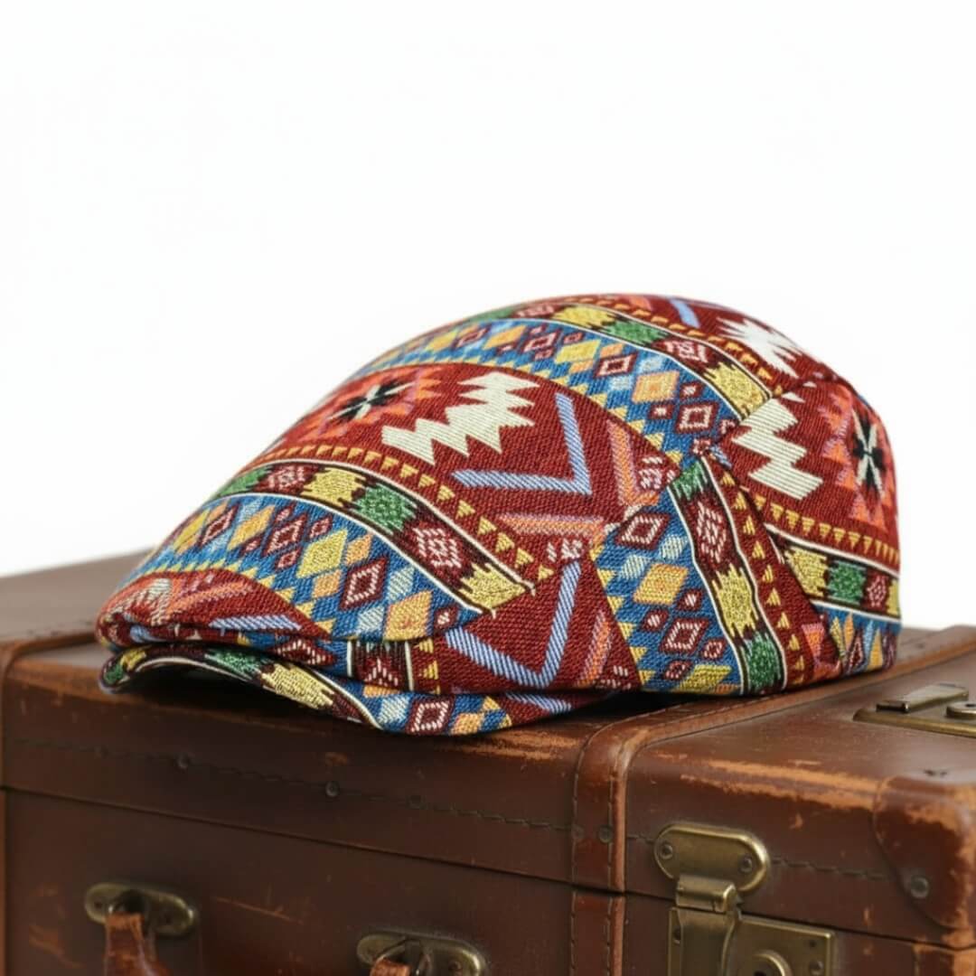 Patterned Flat Cap