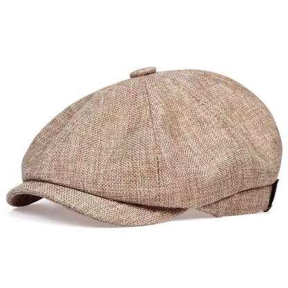 Textured Cotton Newsboy Cap