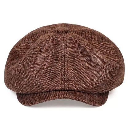 Textured Cotton Newsboy Cap