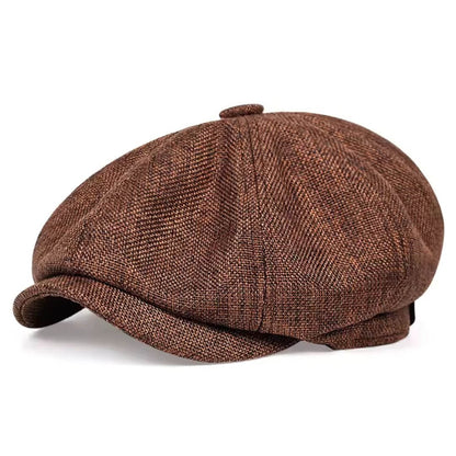 Textured Cotton Newsboy Cap