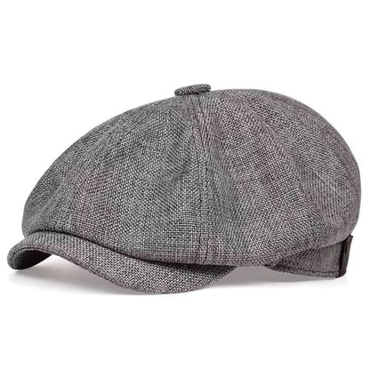 Textured Cotton Newsboy Cap