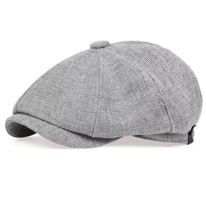Textured Cotton Newsboy Cap