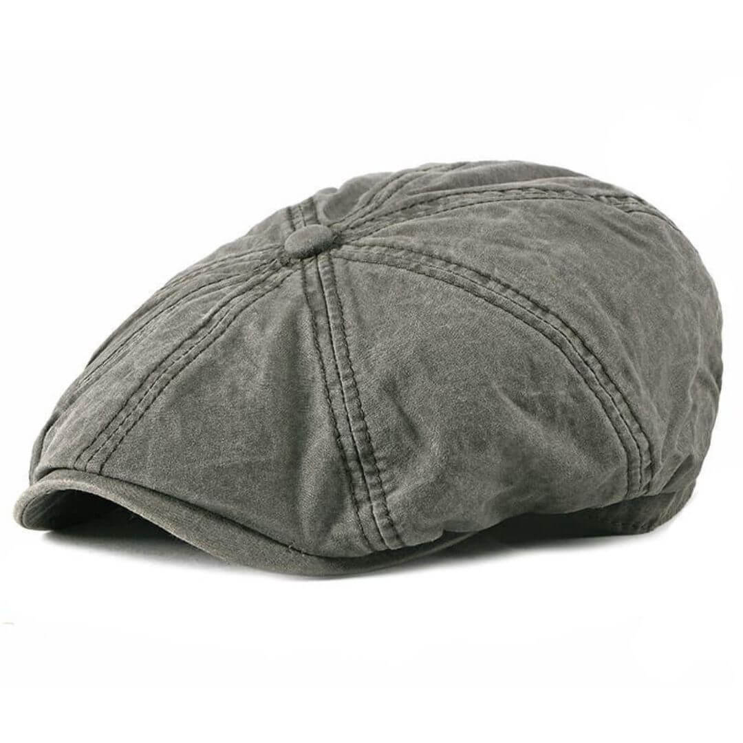 Washed Cotton Newsboy Cap