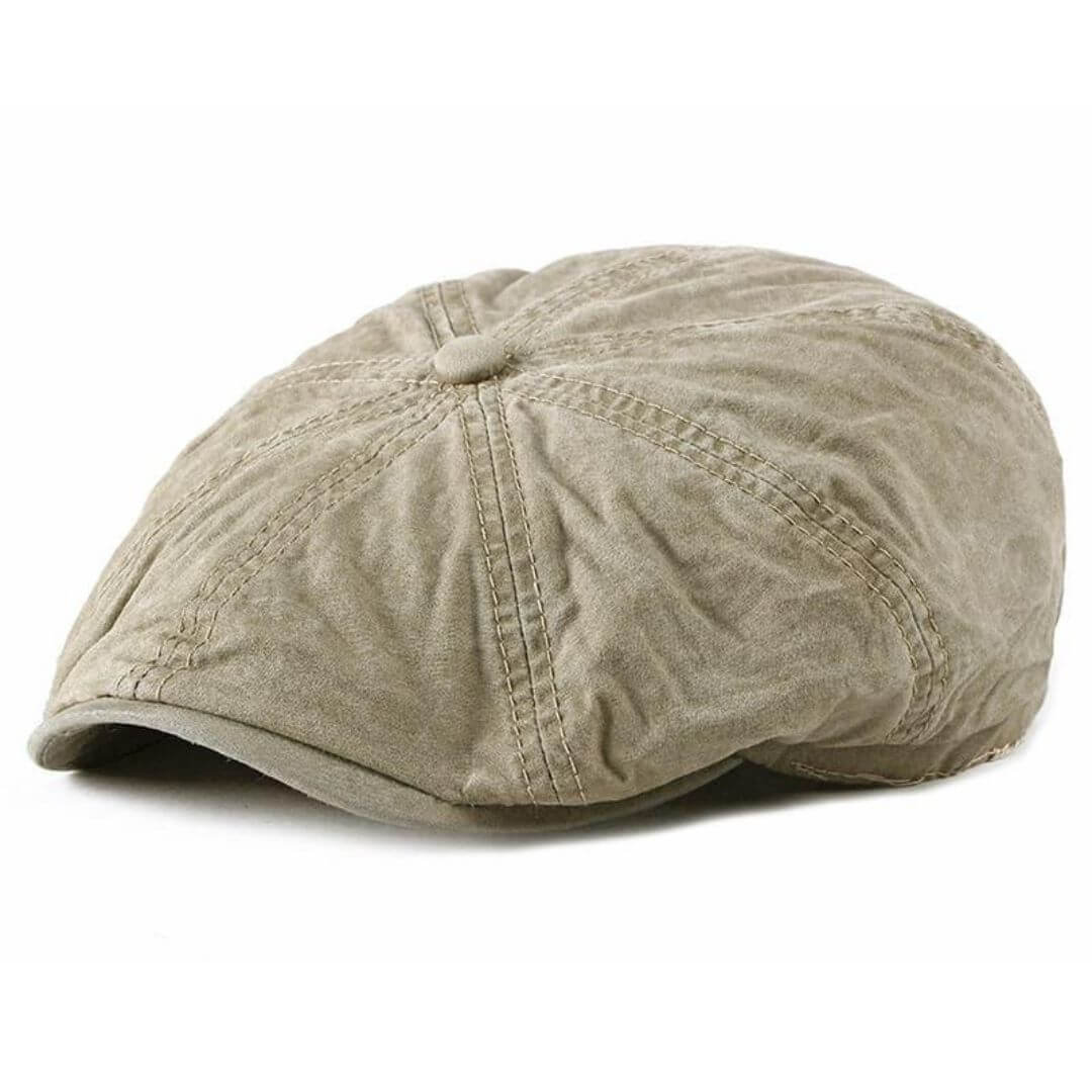Washed Cotton Newsboy Cap