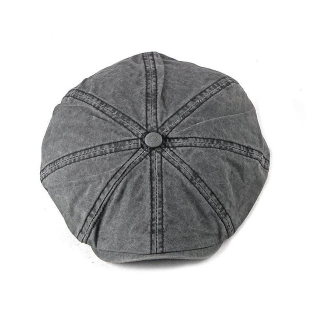 Washed Cotton Newsboy Cap