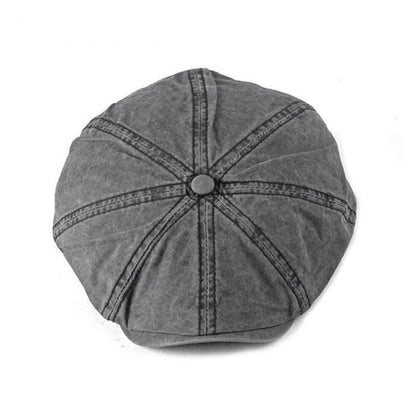 Washed Cotton Newsboy Cap