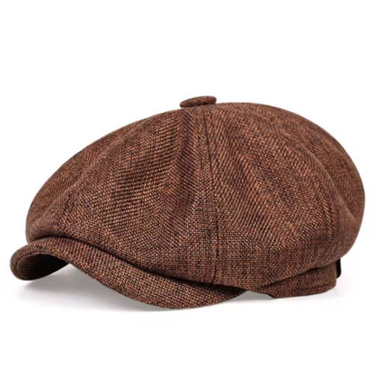 Woven Tweed Newsboy Cap