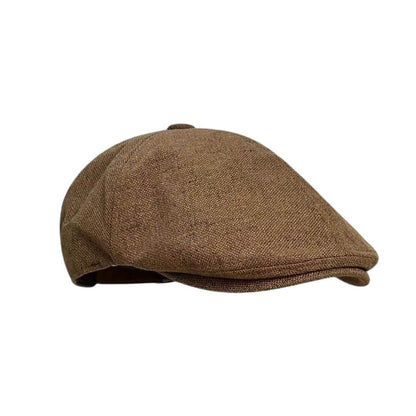 Linen Blend Flat Cap
