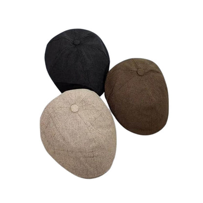 Linen Blend Flat Cap