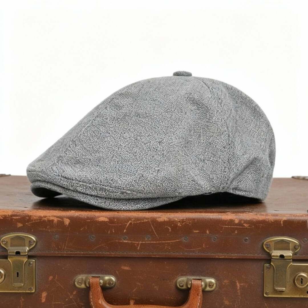 Linen Blend Flat Cap