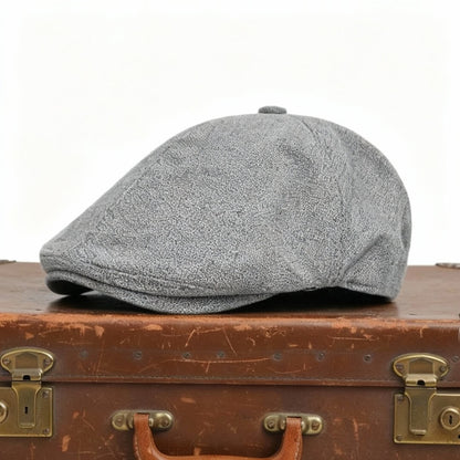 Linen Blend Flat Cap
