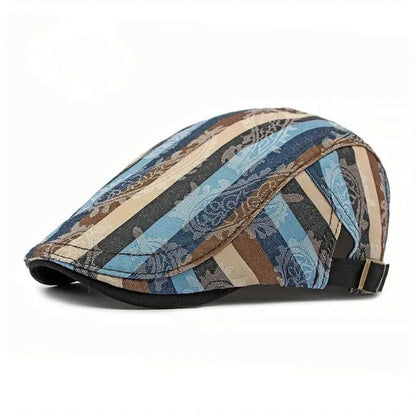 Striped Flat Cap