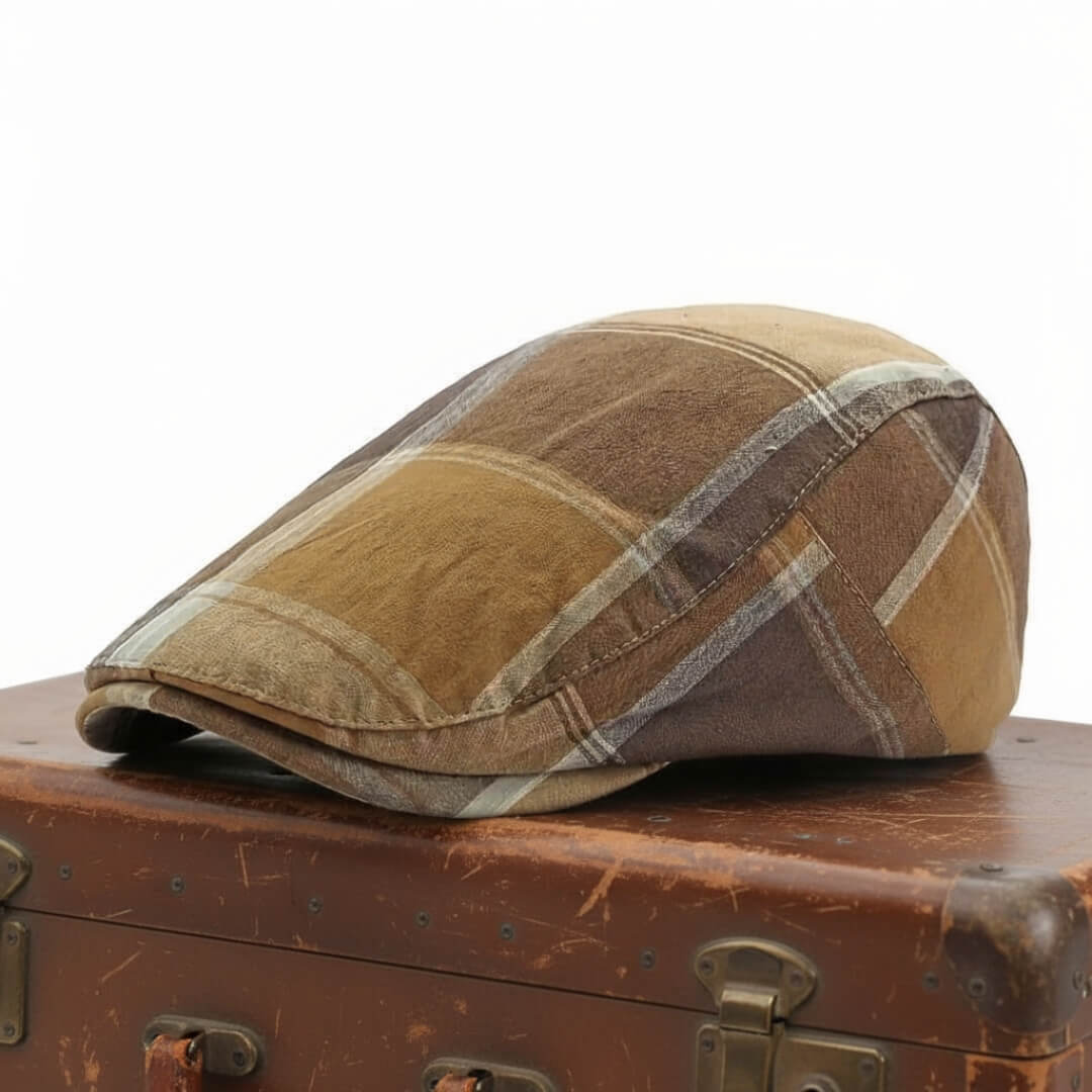 Plaid Cotton Flat Cap