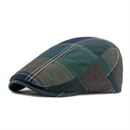 Plaid Cotton Flat Cap