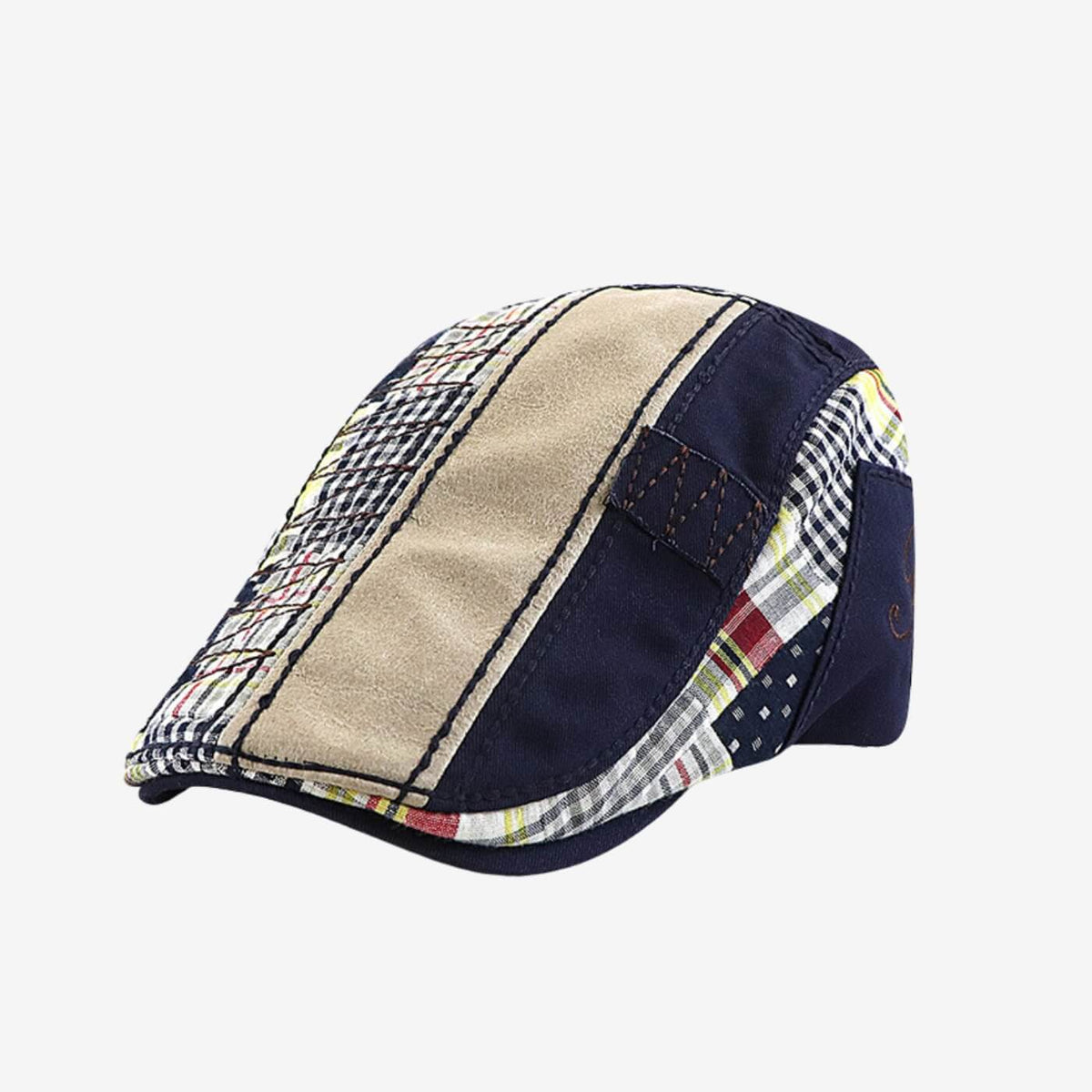 Patchwork Cotton Flat Cap